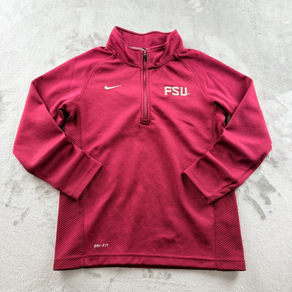 Nike Dri-FIT FSU Florida State University Women's Small Quarter Zip Pullover Red